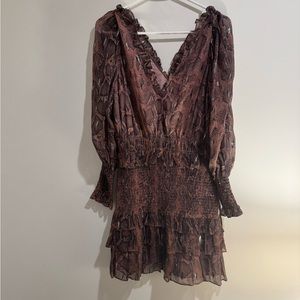 Rebecca Taylor Snaked Print Smock Clip Dress